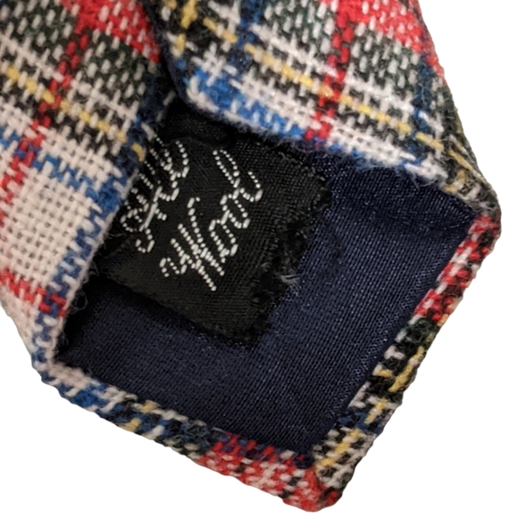 Starcy LTD wool tie plaid, holiday, festive, event, vintage - Picture 4 of 6